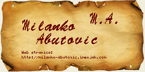 Milanko Abutović vizit kartica